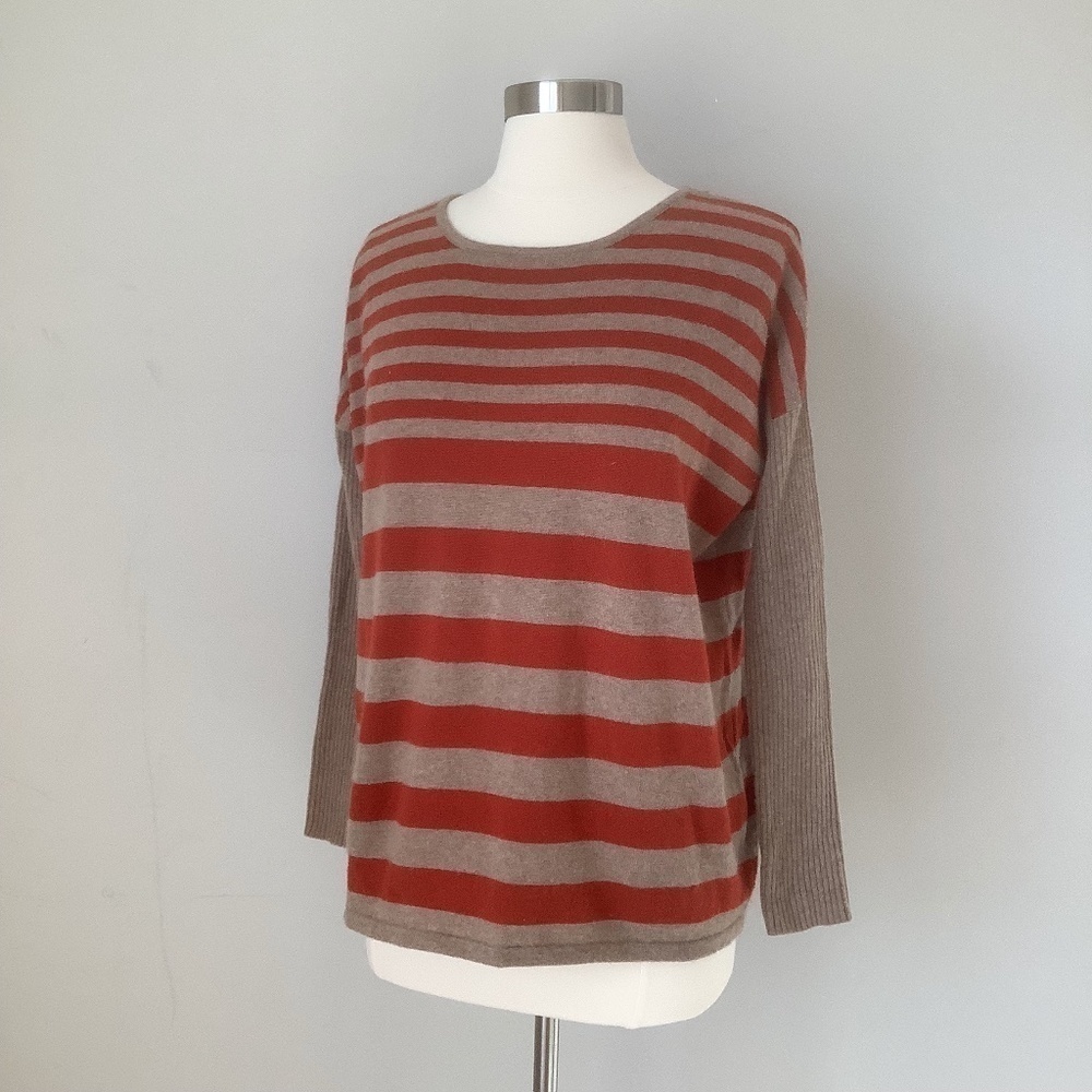 Design History Pure‎ Cashmere Boxy Sweater Tan / Burnt Orange